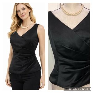 Black Sleeveless satin Blouse